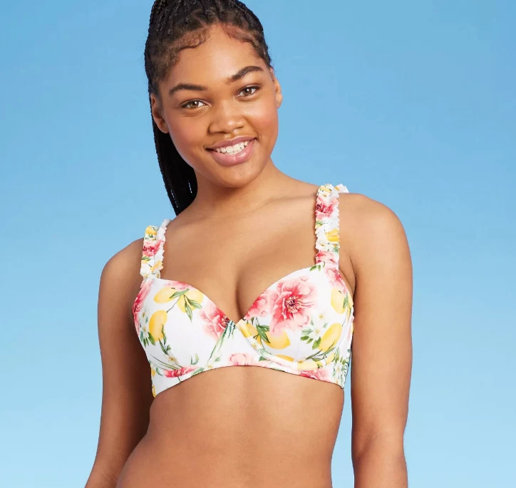frill strap bikini top