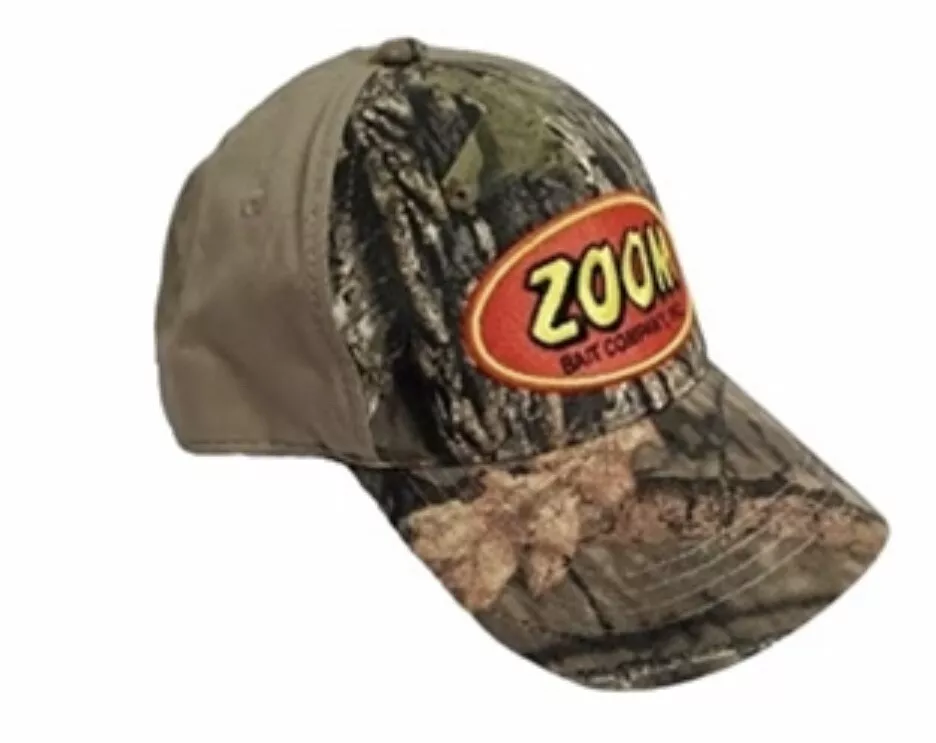 Zoom Bait Company Inc Adjustable Baseball / Trucker Fishing Hat Mossy Oak  Camo. 