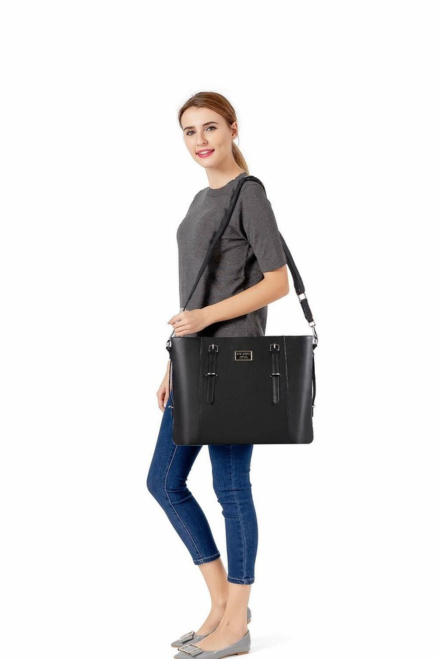 PU Leather Laptop Tote Bag 13.3 15 16 17 17.3 inch for Women Messenger