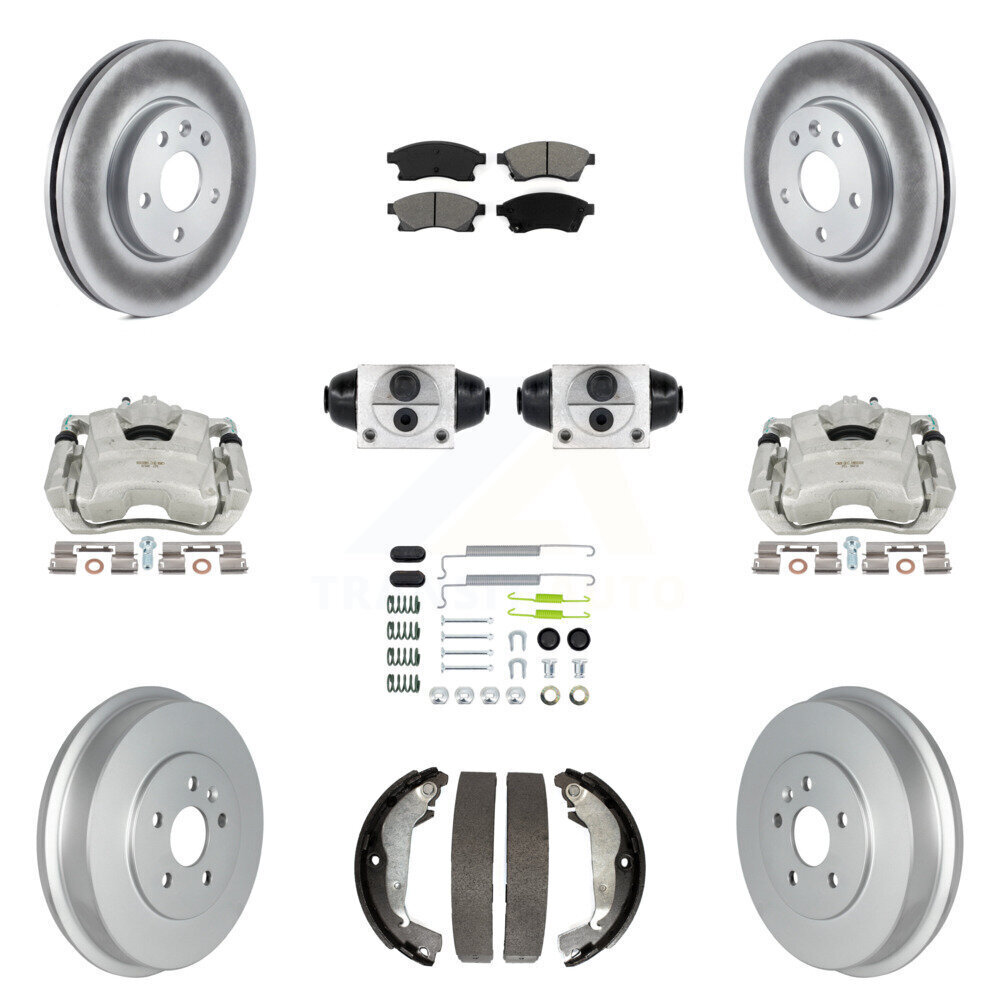 Front Rear Brake Caliper Rotor Drum Semi-Metallic Pad Shoe Cylinder Replacement Kit