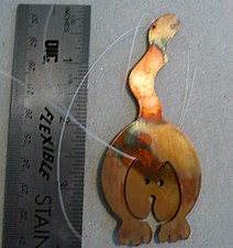 handmade metal cat ornament