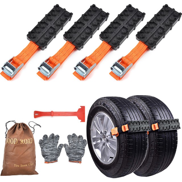 OTUAYAUTO Anti Skid Tire Blocks, Universal Emergency Tire Straps