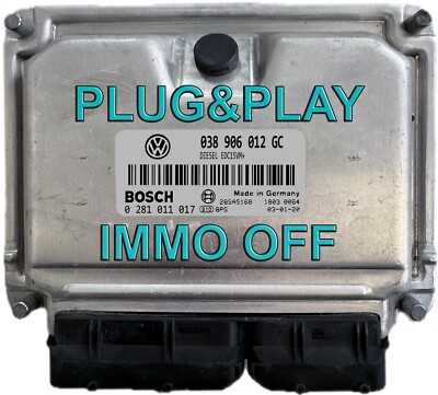 ECU Steuergerät VW JETTA 1.9 TDI 0281011017 038906012GC Plug&Play, Immo OFF,100%