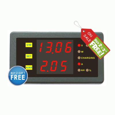 DC LED 120V 30A Dual Voltmeter Ammeter Current Meter Battery Monitor Test Meter