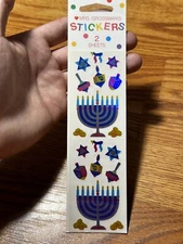 VTG Mrs. Grossman’s Stickers Sparkle Chanuka 2 Sheet Set Sealed USA 
