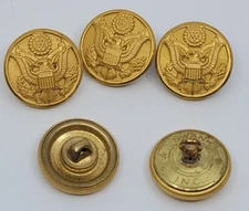 Vintage Original Waterbury Button Co. Swank Brass Miltary Uniform Button Lot X5