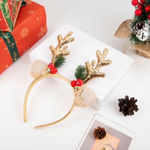 Christmas Headbands Sequined Elk Antlers Christmas Headband Holiday Party Bir... - Picture 3 of 7