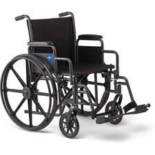 Medline Comfortable Folding Wheelchair with Swing-Back Desk-Length Arms deal