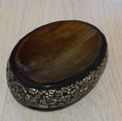 Porte-Savon Savonnette De Soutien Gedy Myosotis Céramique Et Verre Gris Argenté - Photo 1/2