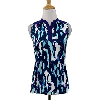 Slazenger Polo Tank Womens XS Extra Small Quarter Sleeve Cutout Back Mesh  Panel