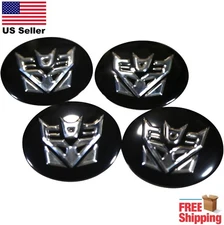 (PACK OF 4) Transformers Decepticons Wheel Center Cap Sticker Decals 2.5" Dome