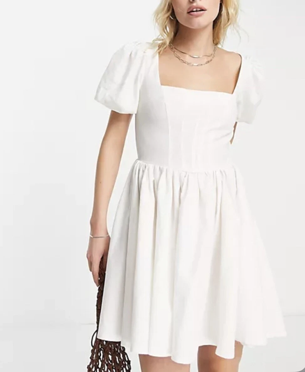 White linen shop dress asos