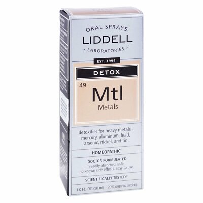 Liddell Homeopathic Detoxifier Metals Oral Spray Organic Alcohol 30 mL 1.0 fl oz