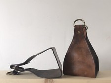 Swan Bronko Style Large Leather Stirrups For Rocking Horse