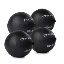 Titan Fitness 18 LB-30 LB Composite Wall Balls, Soft Shell Poly-Composite