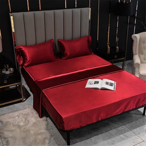 Sábana bajera 100 % seda funda colchón individual doble cama king queen - Imagen 31 de 34
