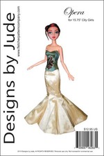 Opera Doll Clothes Sewing Pattern for 15.75" City Girl Dolls Tonner