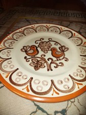 Raro piatto da parete vintage Thun Bozen Bolzano Italia dipinto a mano