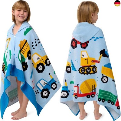 Joiedomi Ingenieurfahrzeuge Badeponcho Kinder Strandtuch 127 x 77 cm