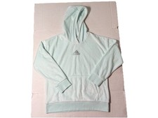 Adidas Kids Mint Green Soft Fleece Hoodie Cozy Sweatshirt Regular Fit
