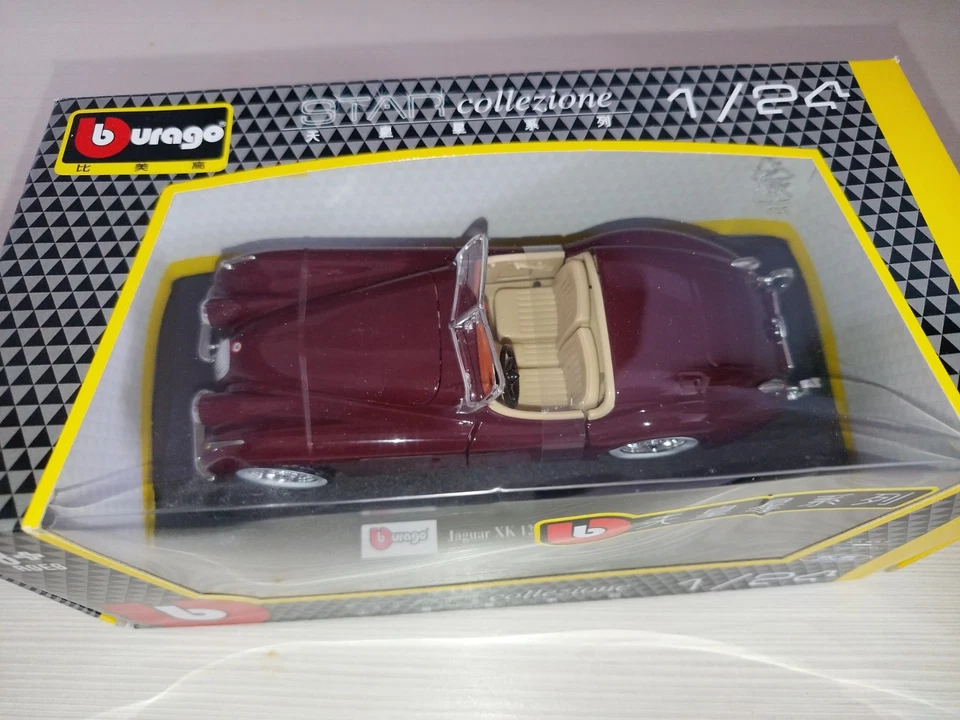 Jaguar Xk 120 Roadster 1/24  Burago Bburago Vintage Old Model No Maisto Solido - Immagine 3 di 4