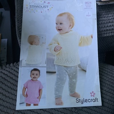 Stylecraft 9524 Strickanleitung Baby/Kind DK Kleid und Pullover 0 - 5 Jahre 
