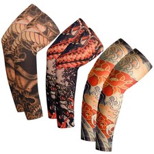 3 Pairs Tattoo Sleeves Ice Silk, Summer Breathable UV Protection Unisex Outdoor