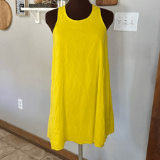 Alice and Olivia women’s tank mini dress size XS yellow silk twist back beach re