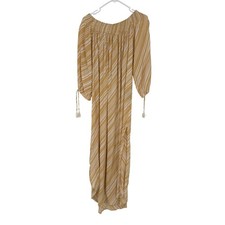 Faithfull The Brand Cecil Off-The-Shoulder Maxi Dress Size M Flowy Boho Tassels
