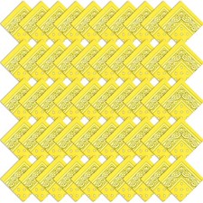50 PCS Paisley Cowboy Polyester Bandanas Bulk Multi Purpose Headband Costume