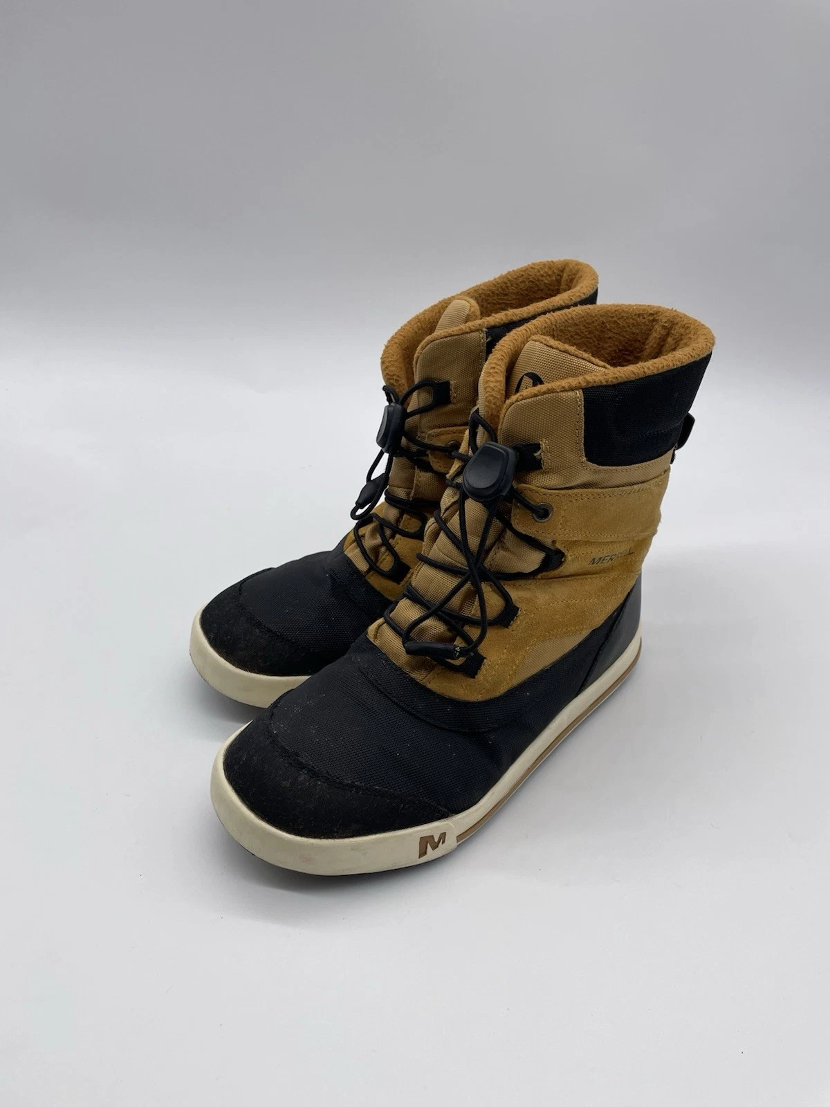 Merrell Snowbank 2 Waterproof Boots MY56187 Mens US 4M Gold/Black Lace-Up Thermo