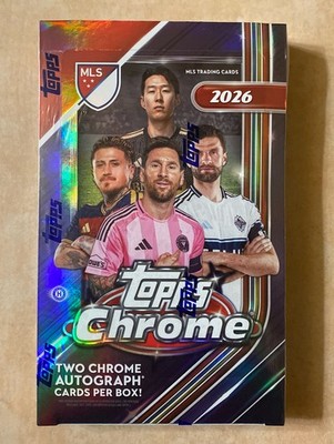 2026 Topps Chrome MLS Soccer Hobby Box Factory Sealed 2 Autographs