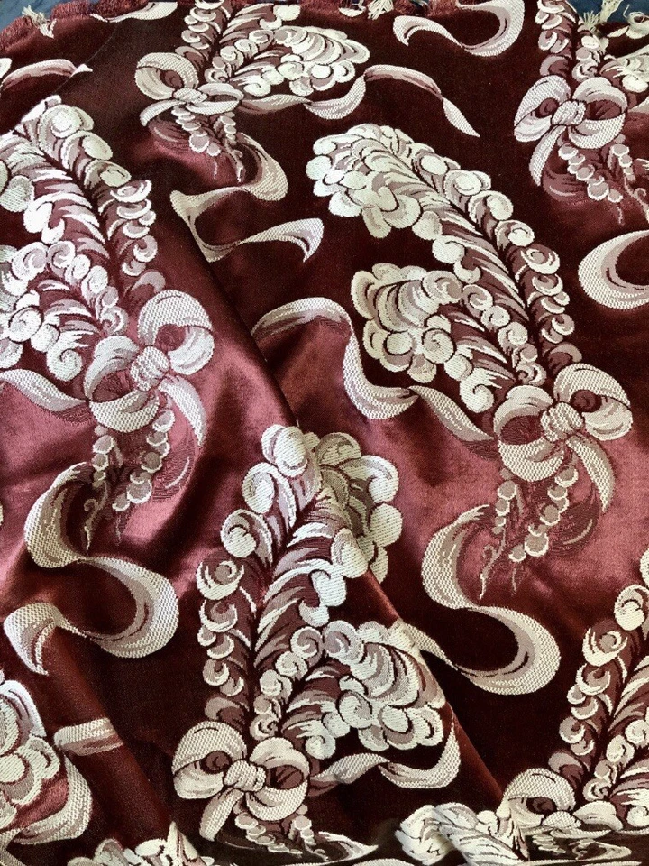 Tela damasco satinada "Old Hollywood Boudoir" de colección Deadstock de los años 40 *PLUMAS DE AVESTRUZ Foto 3 de 4