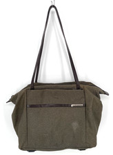 Briggs and Riley Nylon tote Olive Brown Leather Straps RFID zip carry on luggage