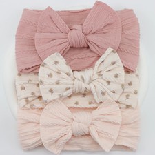 3Pcs/Set Baby Girl Headbands Lot Bows Baby Headband Newborn Gift Elastic Hair Ba