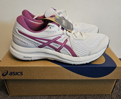ASICS Gel Contend 7 Women s White and Grape Running Shoes Size 8 New in Box