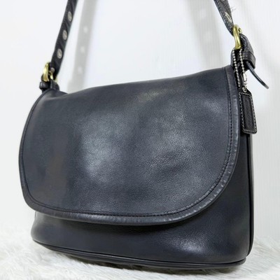 Coach Vintage Crossbody Shoulder Messenger Bag Leather Navy Flap E6C 4150 USA