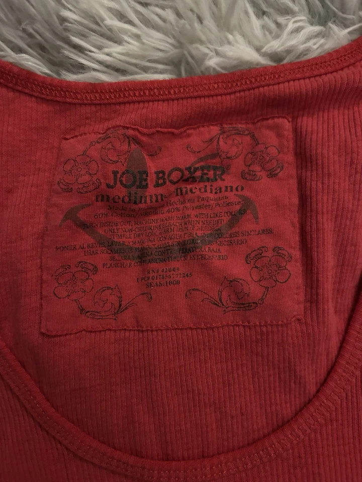 Camiseta sin mangas roja vintage Joe Boxer parche etiqueta talla mediana Foto 2 de 2