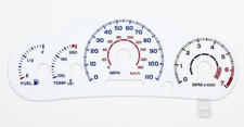 2000-2005 Chevy Cavalier Indiglo Reverse Glow Gauges 2-stage Dash Cluster Face