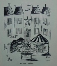 Raymond Peynet: The Little Distracted, Signed Humorous Engraving, 1943