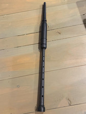 Vintage Bagpipe Practice Chanter Black Plastic Long Highland Pipes w/ Reed