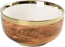 Stylish Medium Bowl With Elegant Wood Look Finish