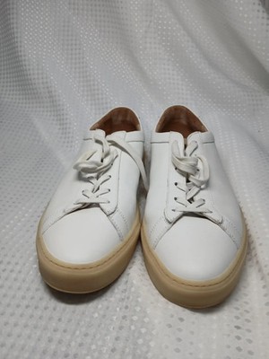 KOIO Leather Low Top Sneakers Men's 12 White Gum Sole Leather Upper Casual