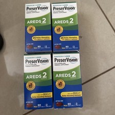 4x Bausch Lomb PreserVision AREDS 2 Eye supplement 90 Softgels Exp 2026