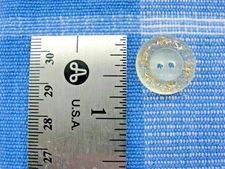 Clear Flat Two Hole Buttons with Gold Accents - 18mm - New