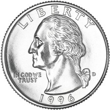 1996 D Washington Quarter Gem BU US Coin