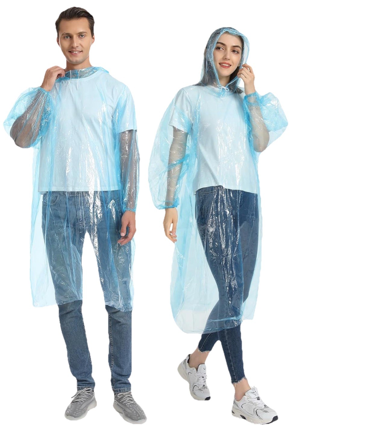 8x Impermeable Desechable de Emergencia Impermeable Poncho Lluvia Festivales Camping Senderismo