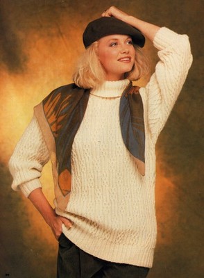~ Laminiertes Vintage Strickmuster für defekten Twist & Rib Polokragen Pullover ~