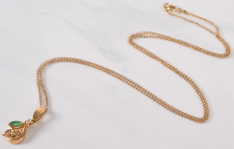 Precioso Collar Esmeralda y Diamantes 20" Foto 2 de 4