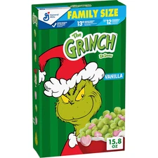 The Grinch Cereal, Sweetened Vanilla Corn Puffs with Marshmallows, Family Size,